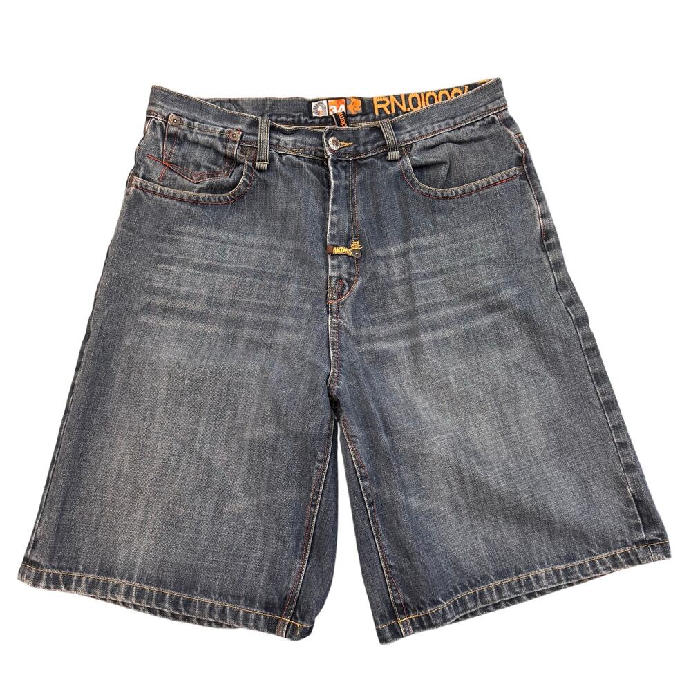 y2k Akademiks baggy jorts denim jean shorts size 34